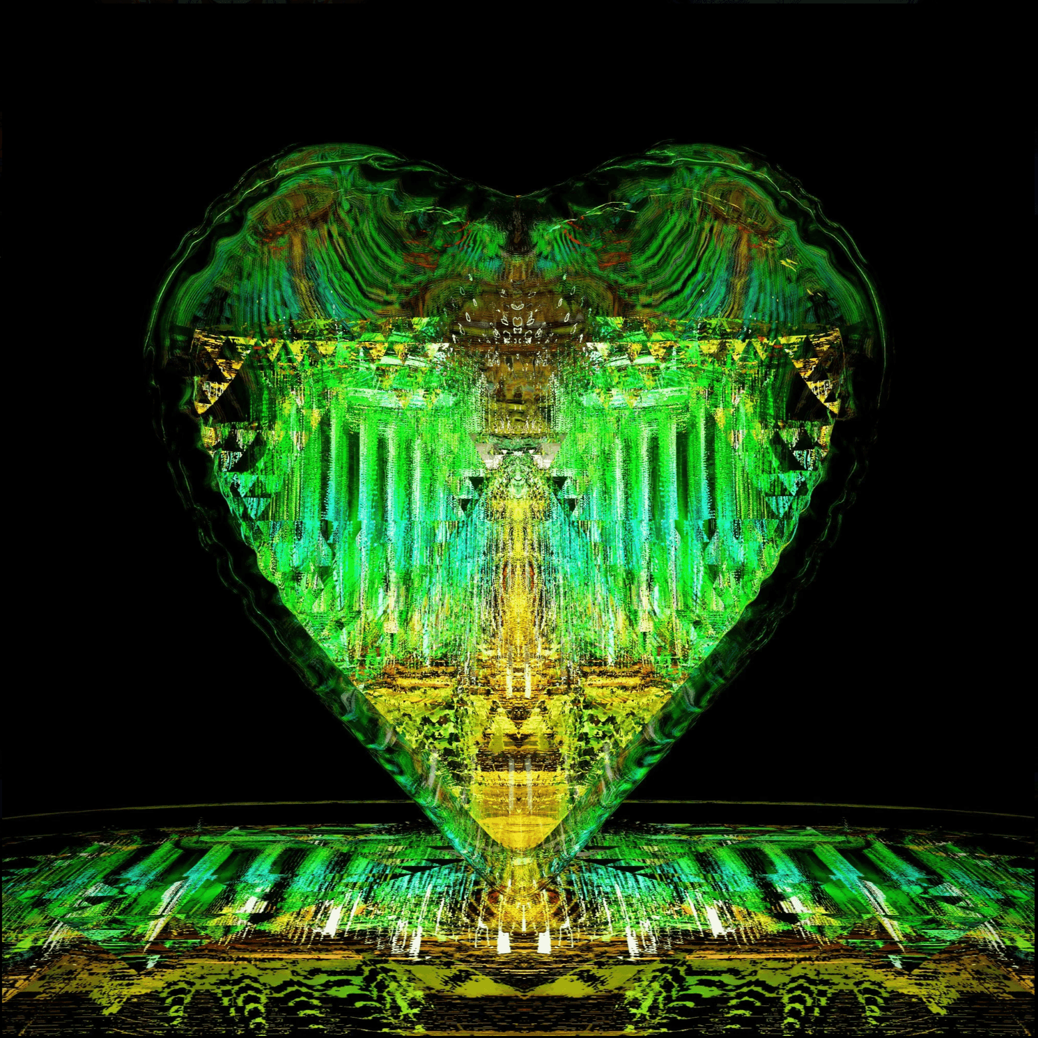 Heart 068 by MUCA - 24" × 24" Chromaluxe metal print - The GOLDEN State Exhibition at The 7 Space