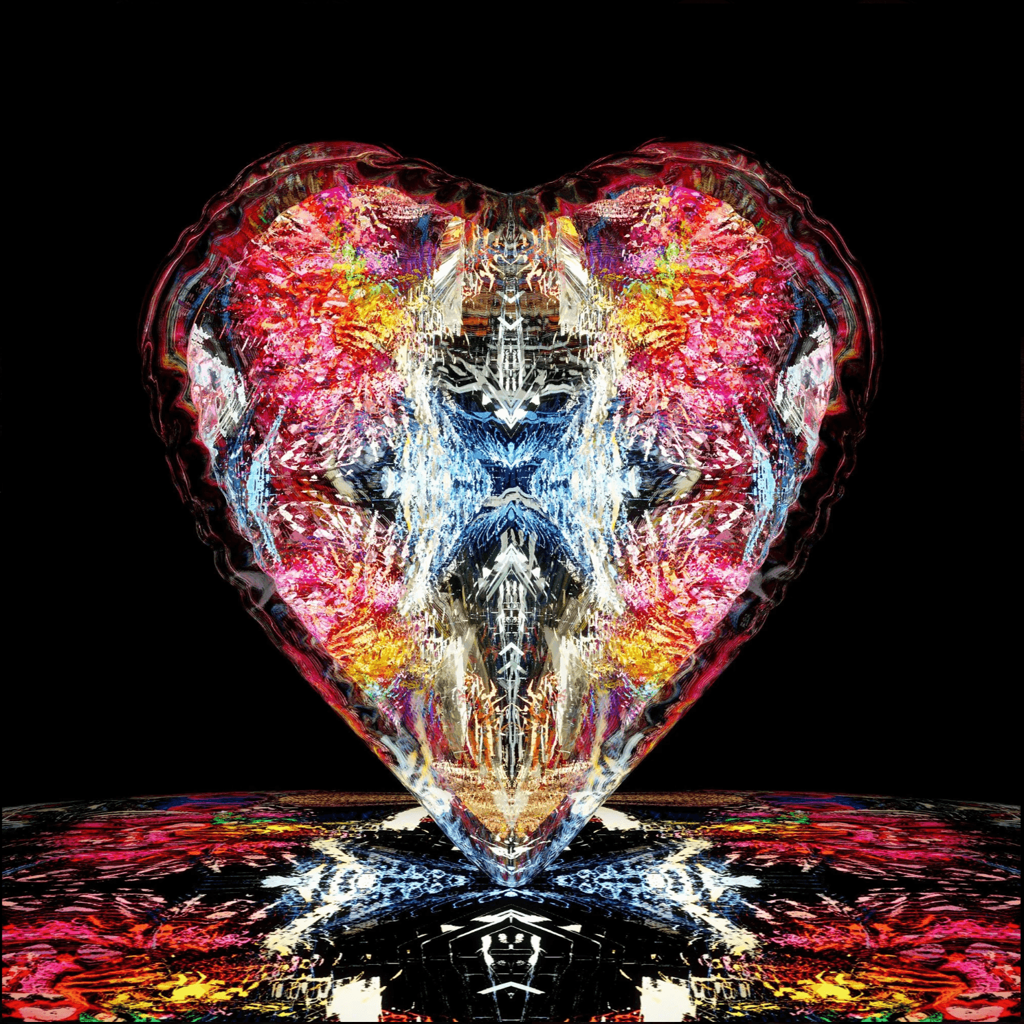 Heart 072 by MUCA - 24" × 24" Chromaluxe metal print - The GOLDEN State Exhibition at The 7 Space