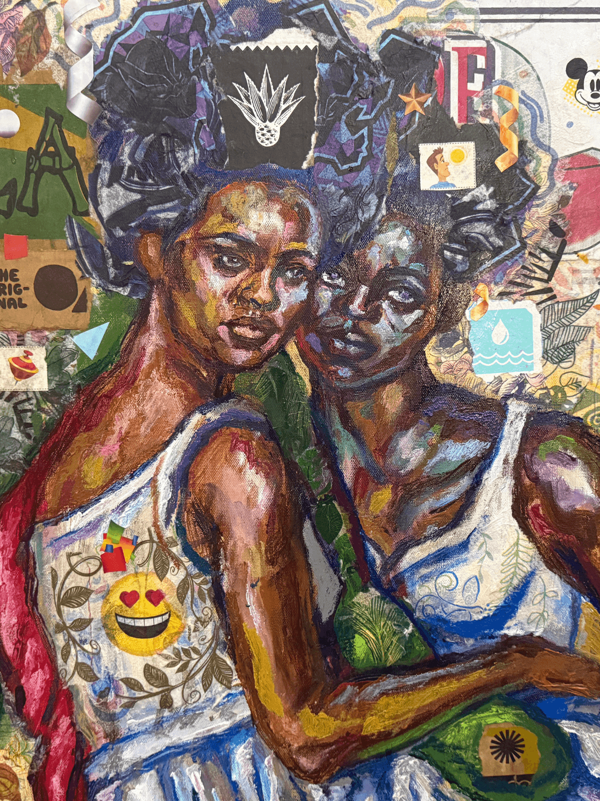 LA The Original / Defenders of Truth / Epiphany and Reason by Ricardo Osmondo-Francis - Acrylic and mixed media collage on canvas - $1,500 - The GOLDEN State Exhibition at The 7 Space